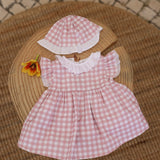 Vestido vichy com chapéu