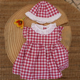 Vestido vichy com chapéu