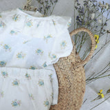 Conjunto tapa fraldas branco com flores