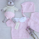 Conjunto malha rosa com toca