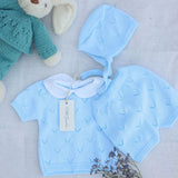 Conjunto malha azul com toca